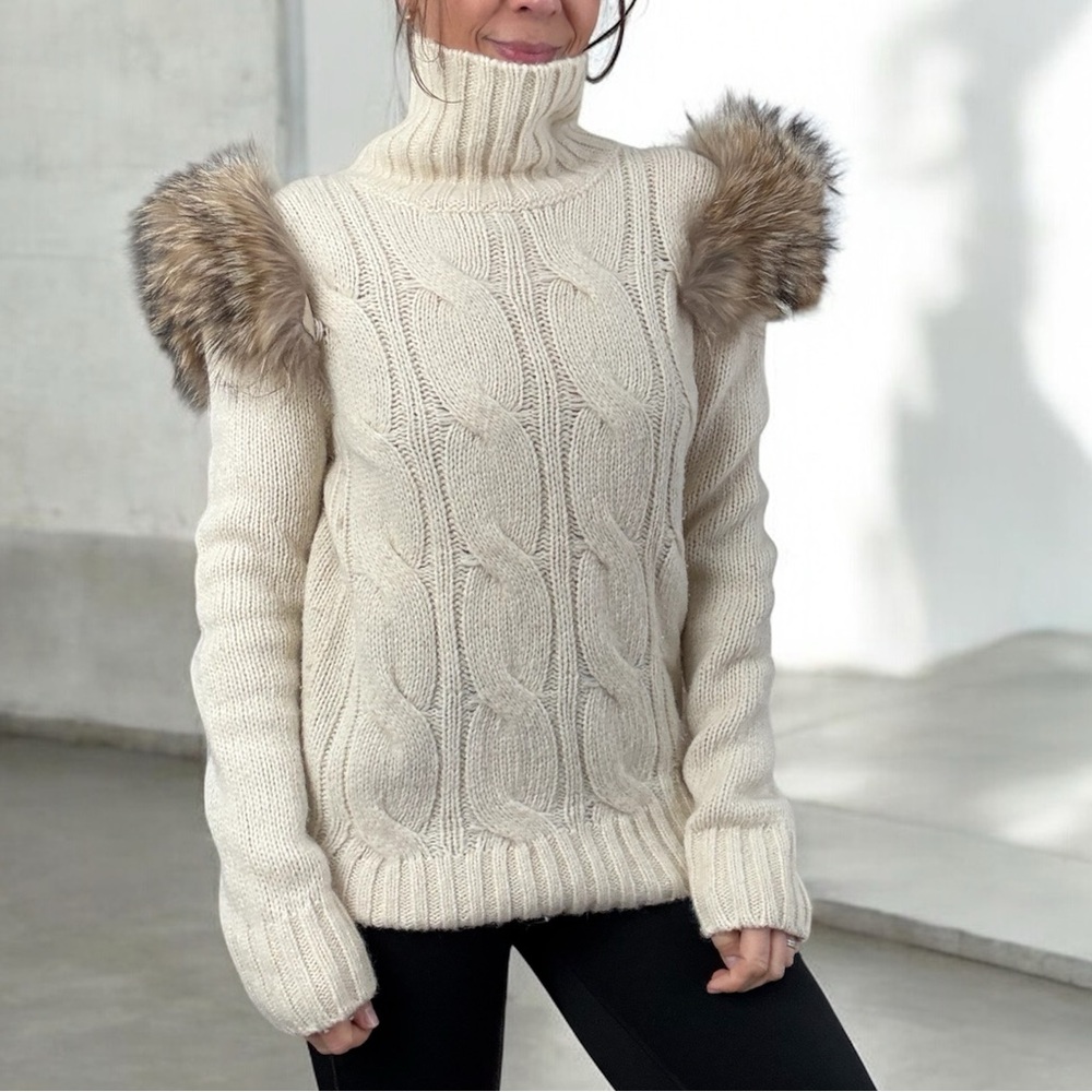 Forte Couture Alpaca and Fur sweater Apres Ski Style